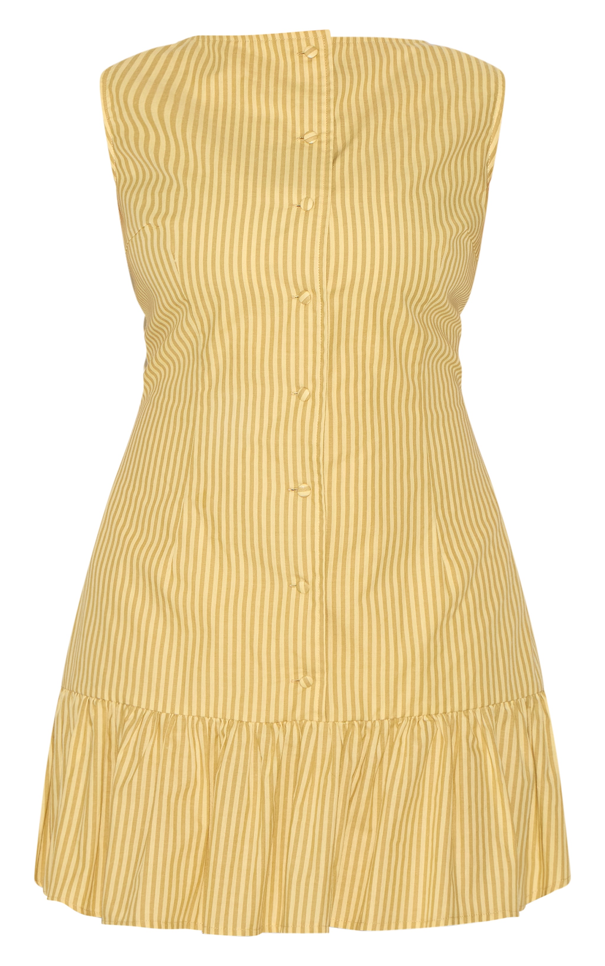 Plus Robe moulante jaune rayée à boutons et ourlet fluide image 5