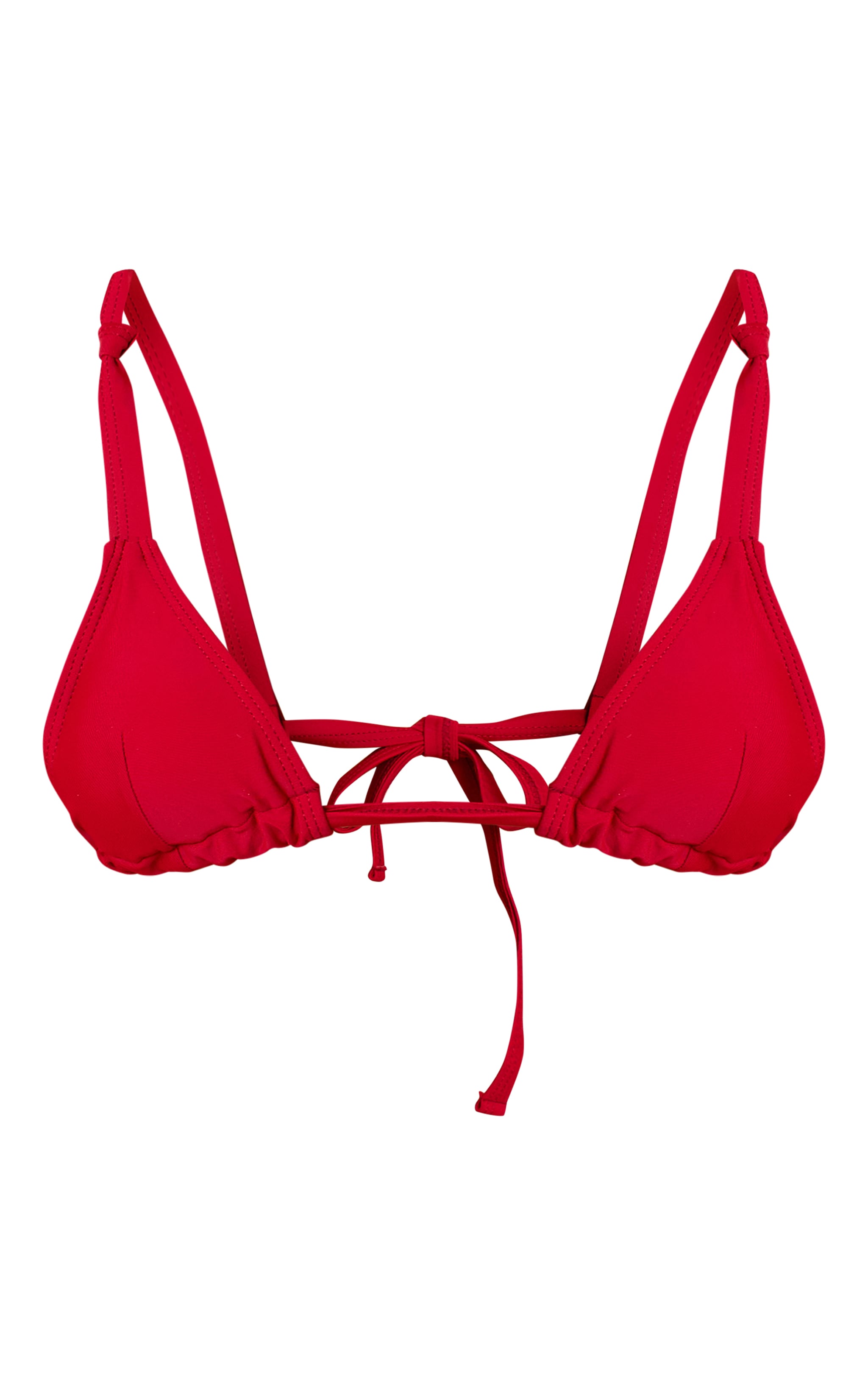 Micro haut de maillot de bain triangle rouge profond image 5