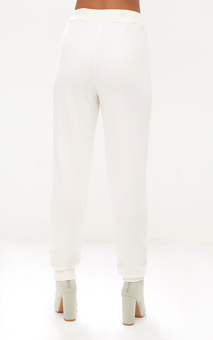 Cream Slim Leg Sweatpants image 3