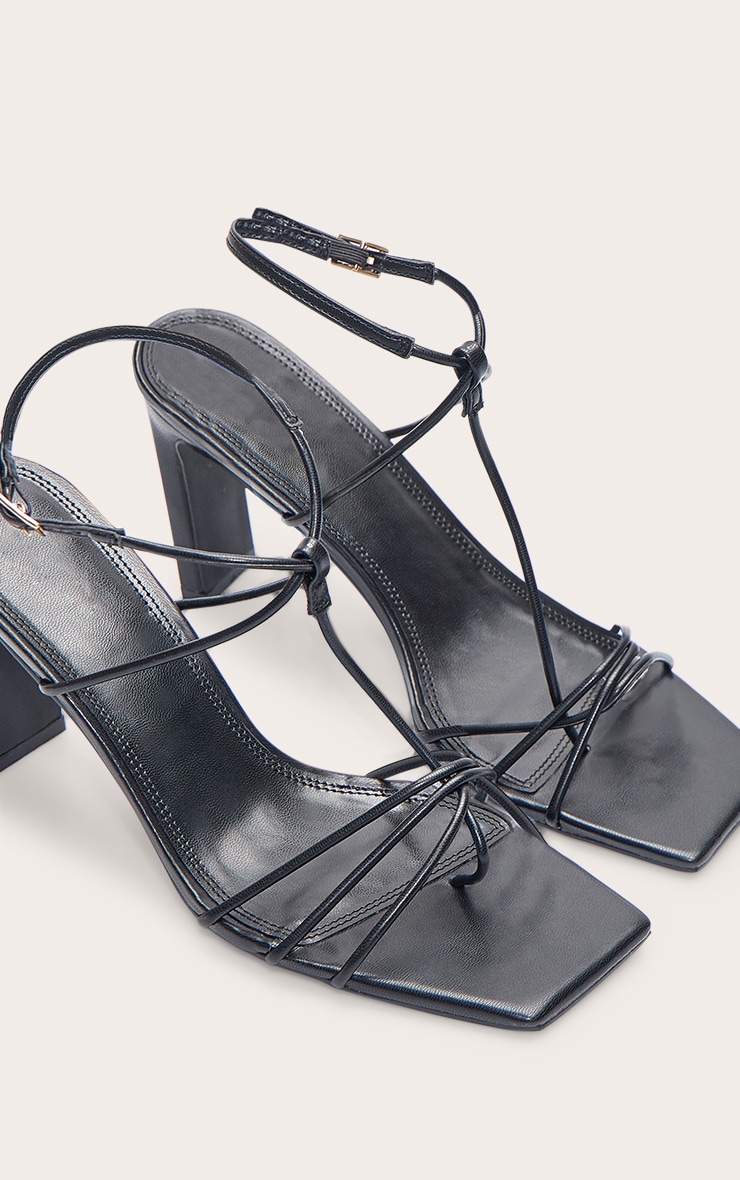 BlackT Bar Square Toe Slim Block Heeled Sandal image 5