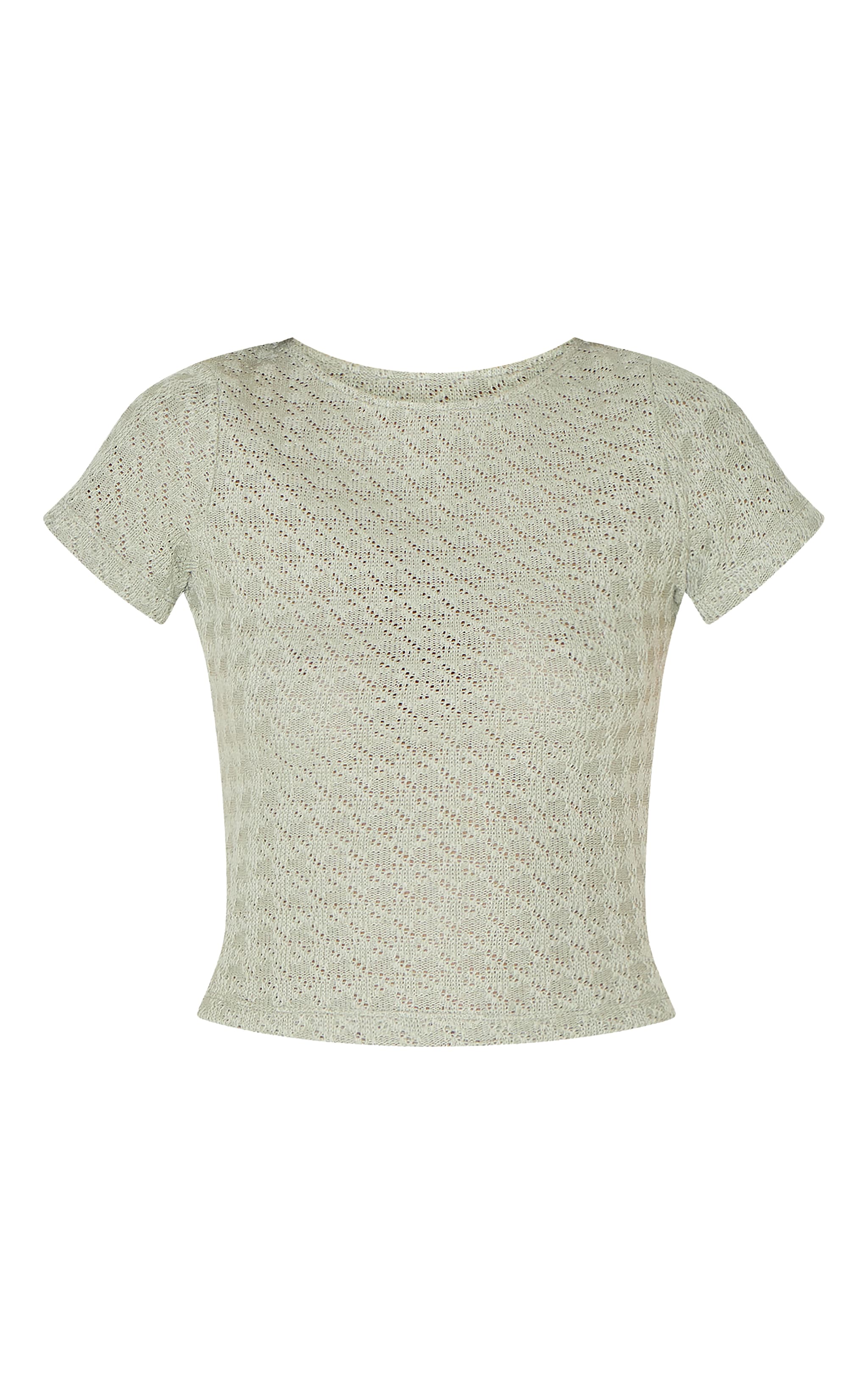 Sage Green Textured T Shirt image 5