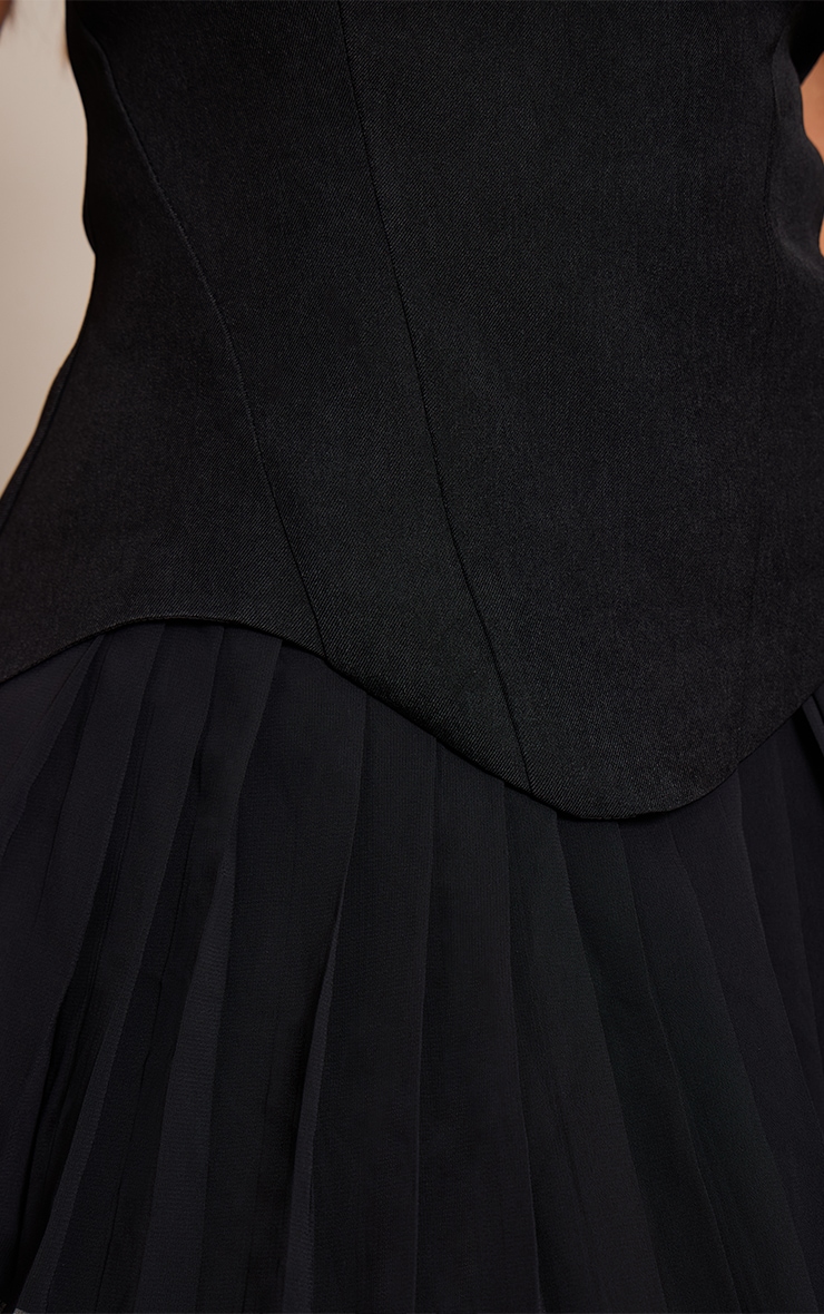 Shape Black Bandeau Lace Hem Detail Mini Dress image 4