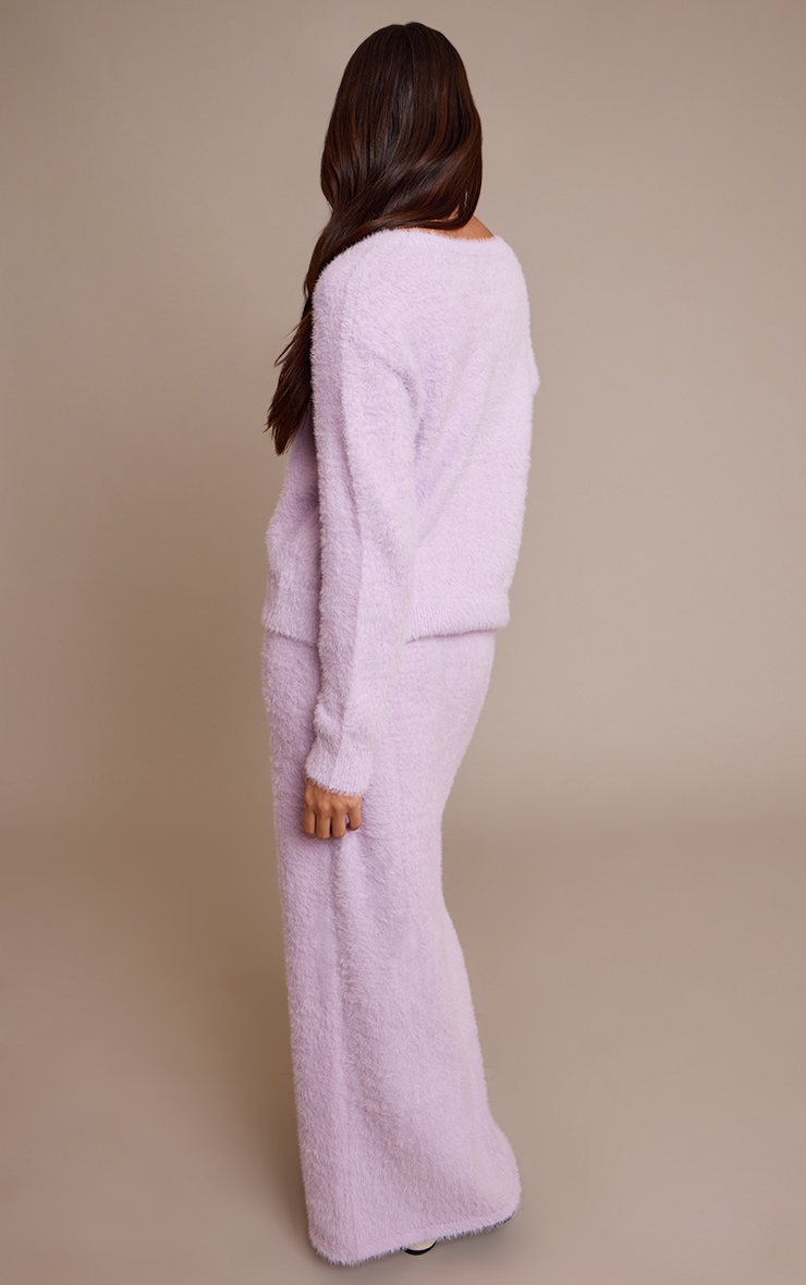 Lilac Knitted Maxi Skirt image 3