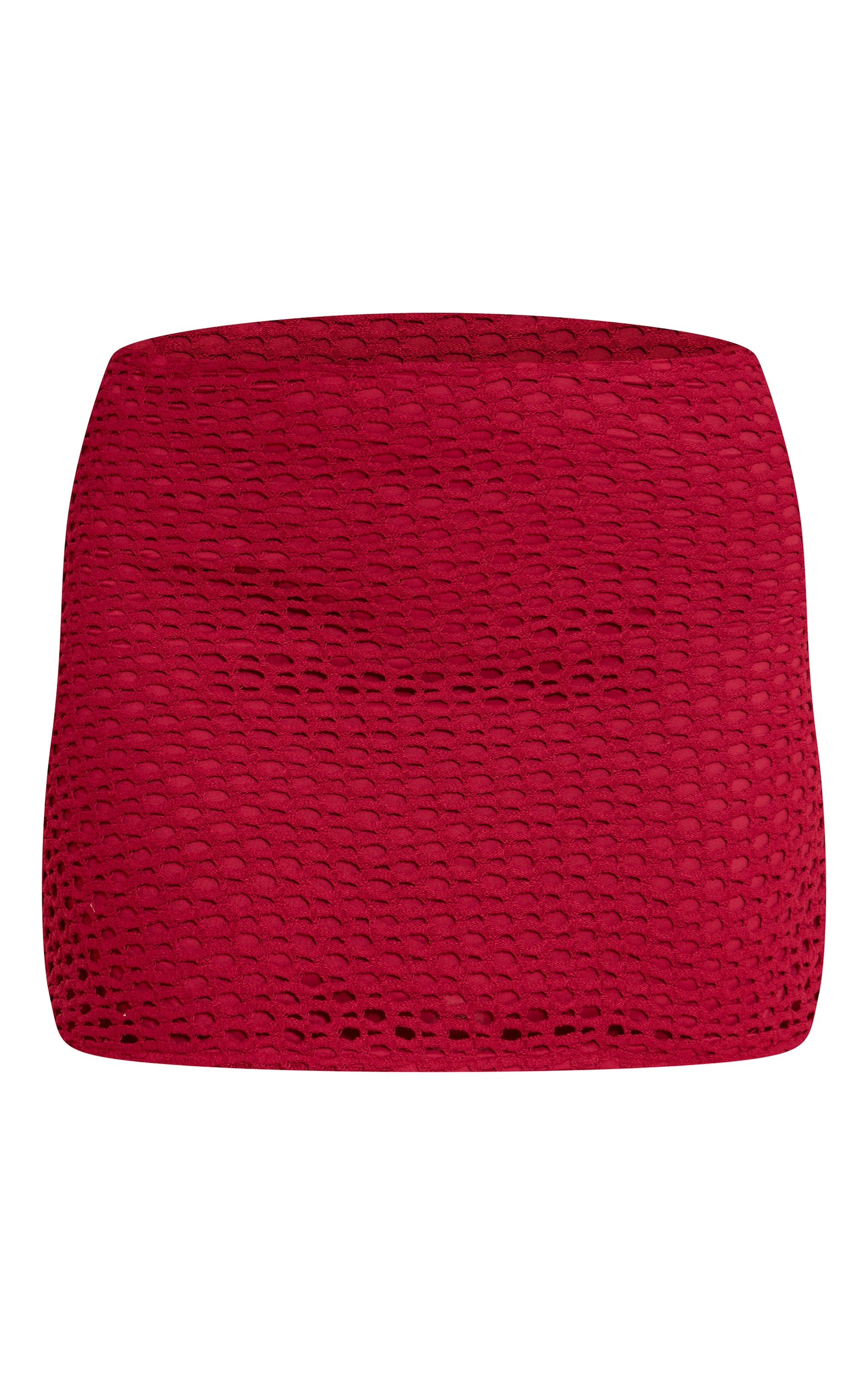 Deep Red Crochet Look Mini Skirt image 6