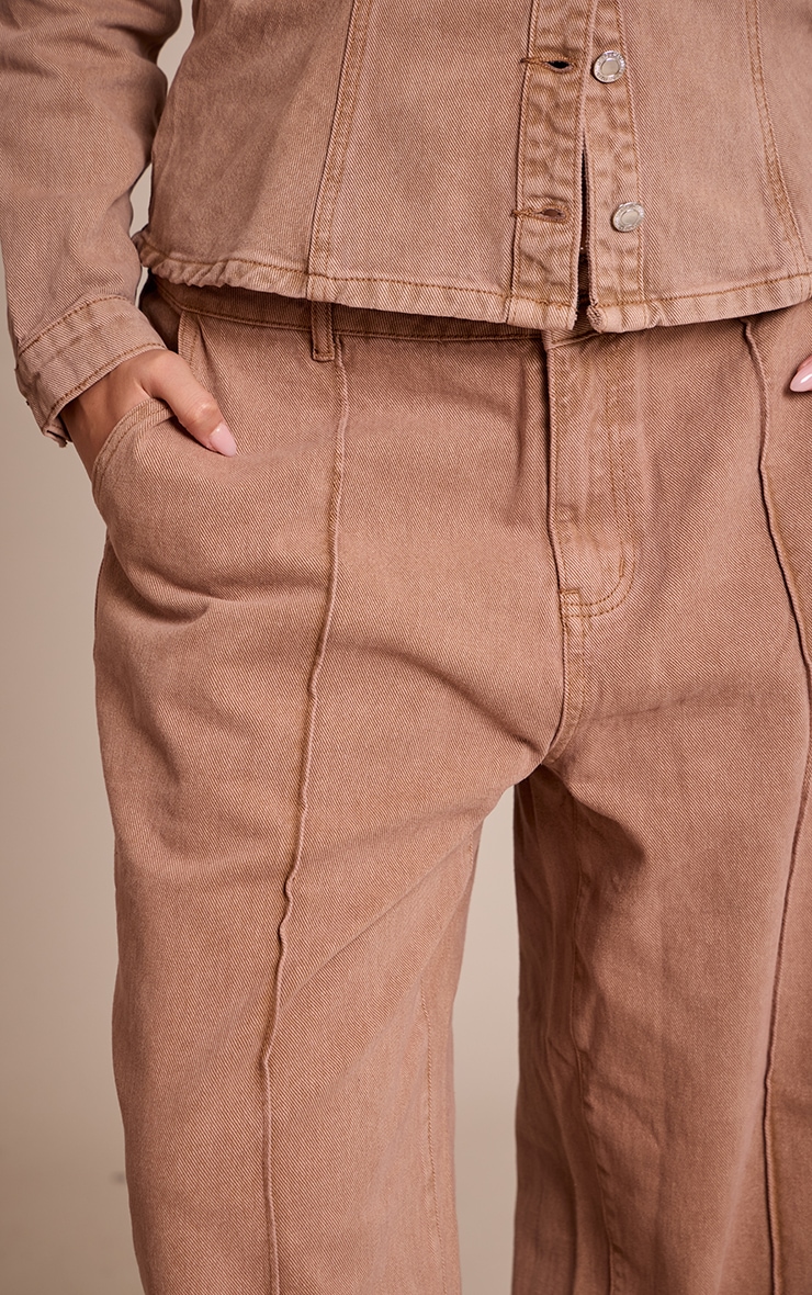 Plus Taupe Turn Up Detail Jean image 4