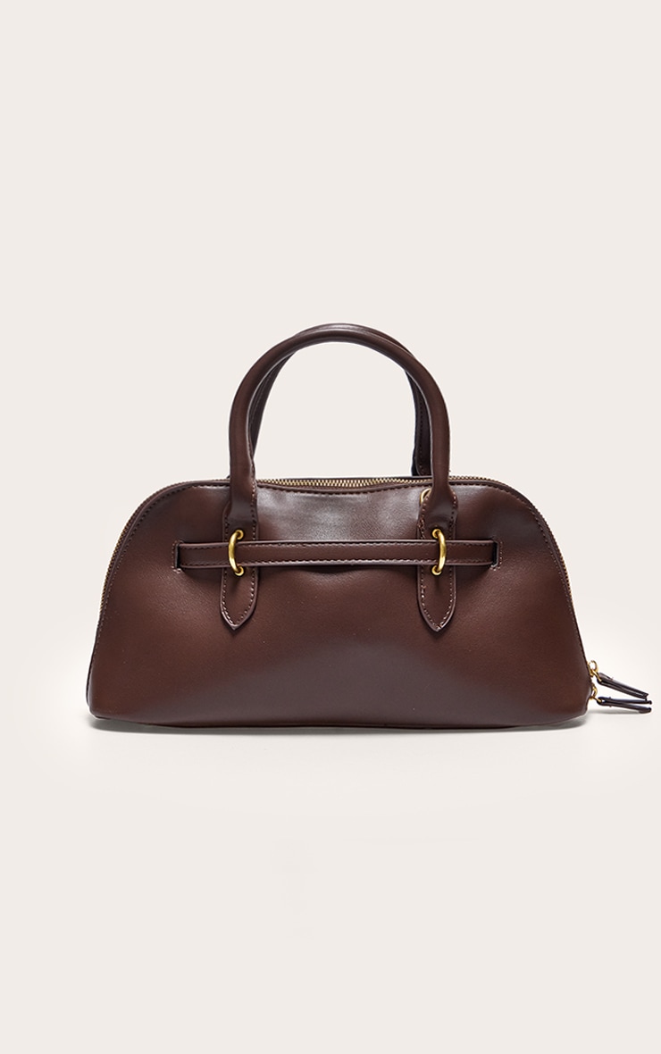 Mini sac bowling en PU chocolat image 3
