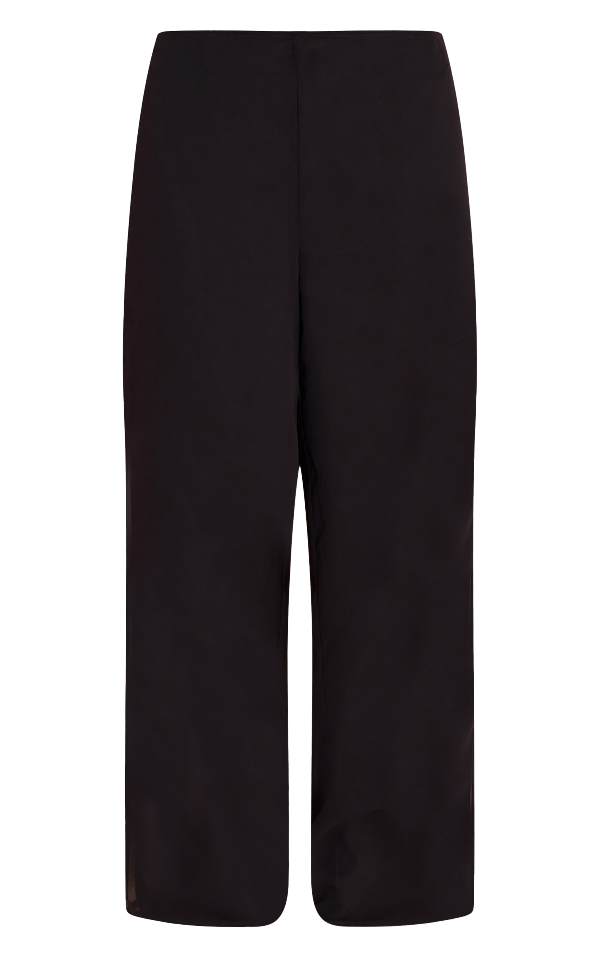 Black Chiffon Straight Leg Pant image 5