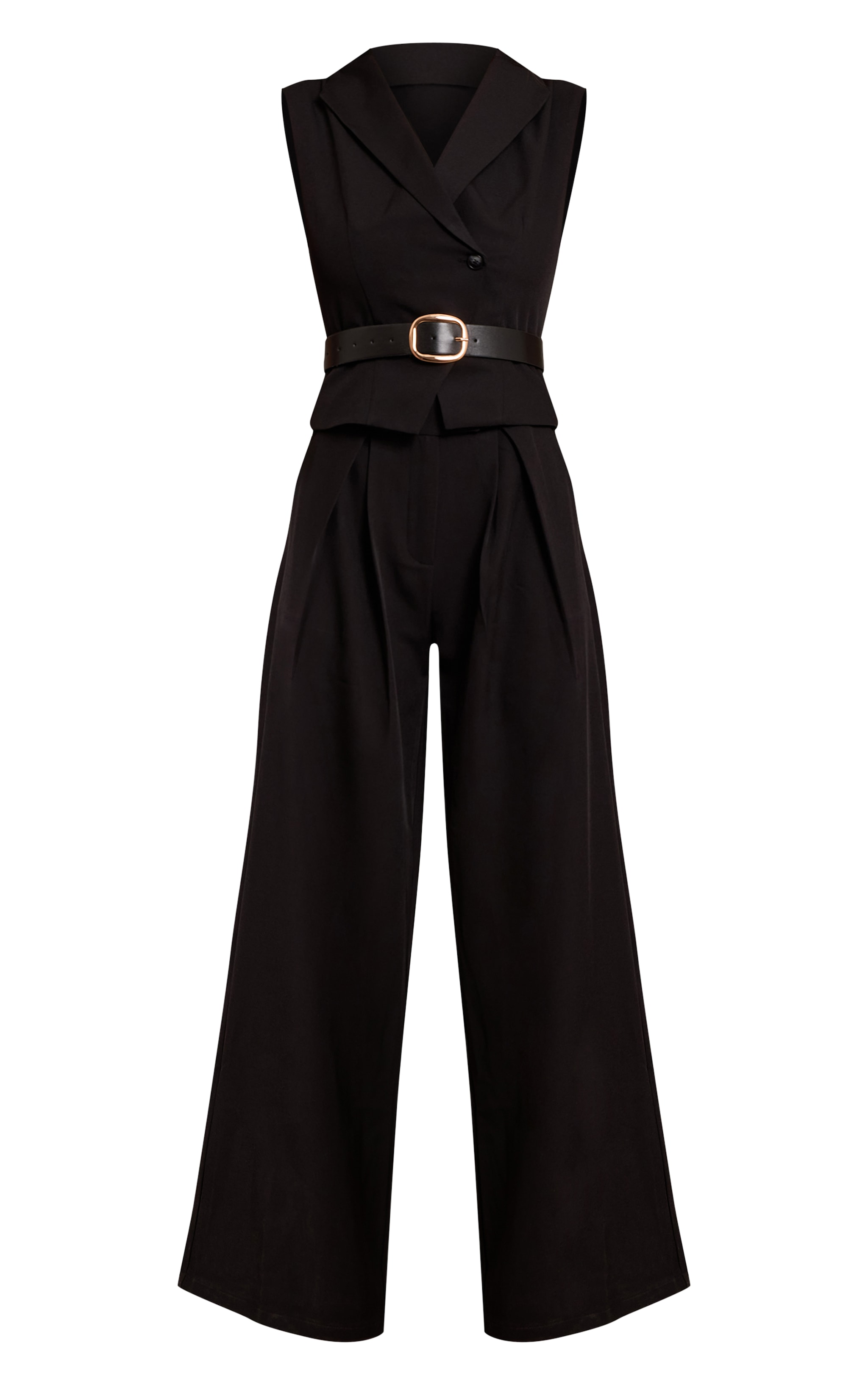 Black Tailored Woven Straight Leg Jumpsuit image 5