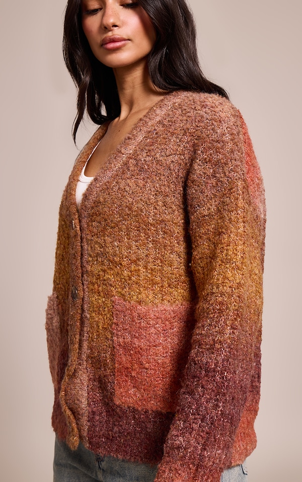 Petite Beige Oversized Button Up Cardigan