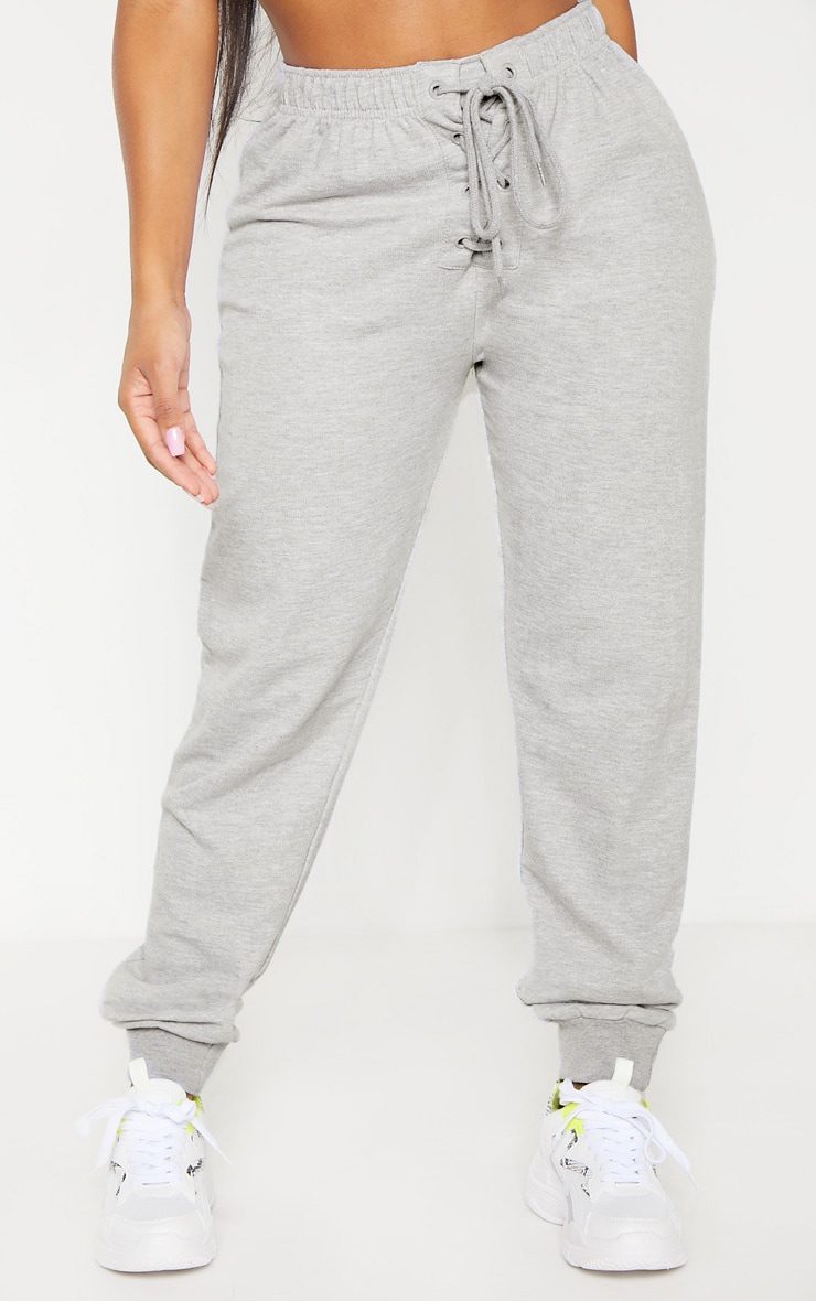 Shape Grey Lace Up Detail Sweat Joggers image 2