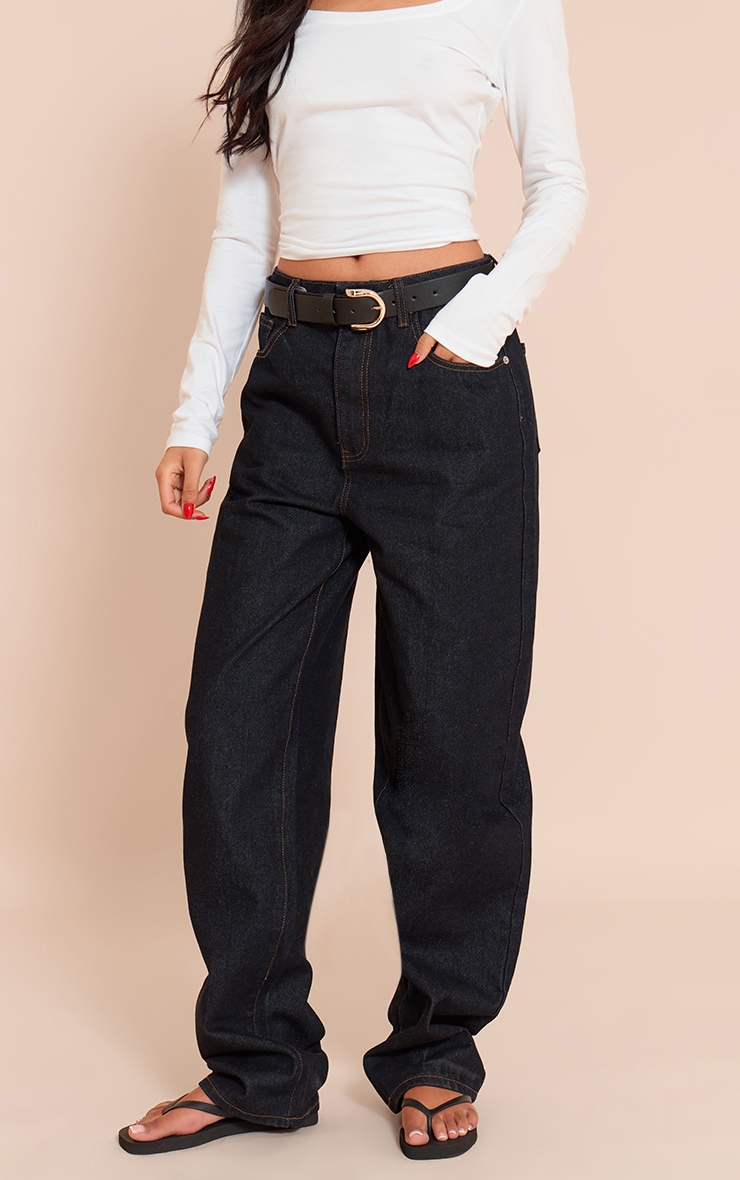 Jean Boyfriend Taille Haute Indigo Foncé Grand image 1
