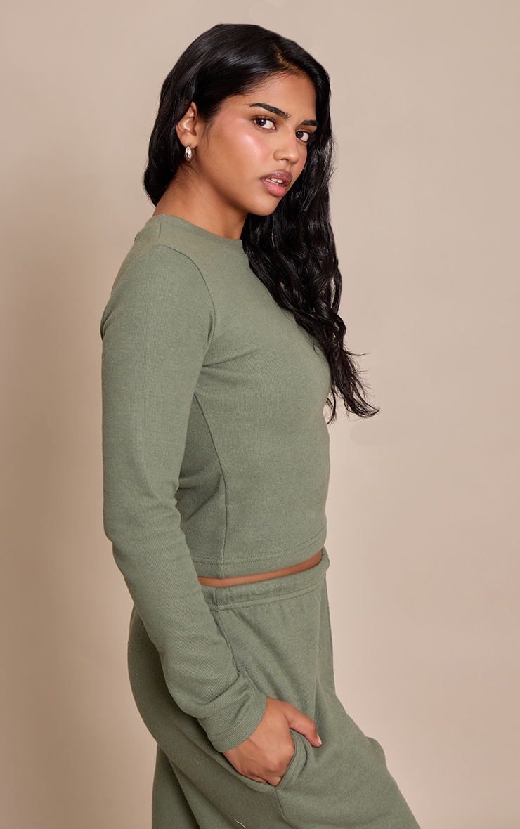 Petite Teal Super Soft Fitted Long Sleeve Top image 2