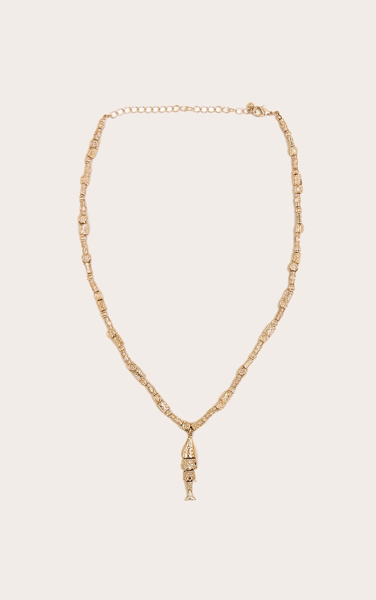 Gold Fish Chain Detail Necklace image 2