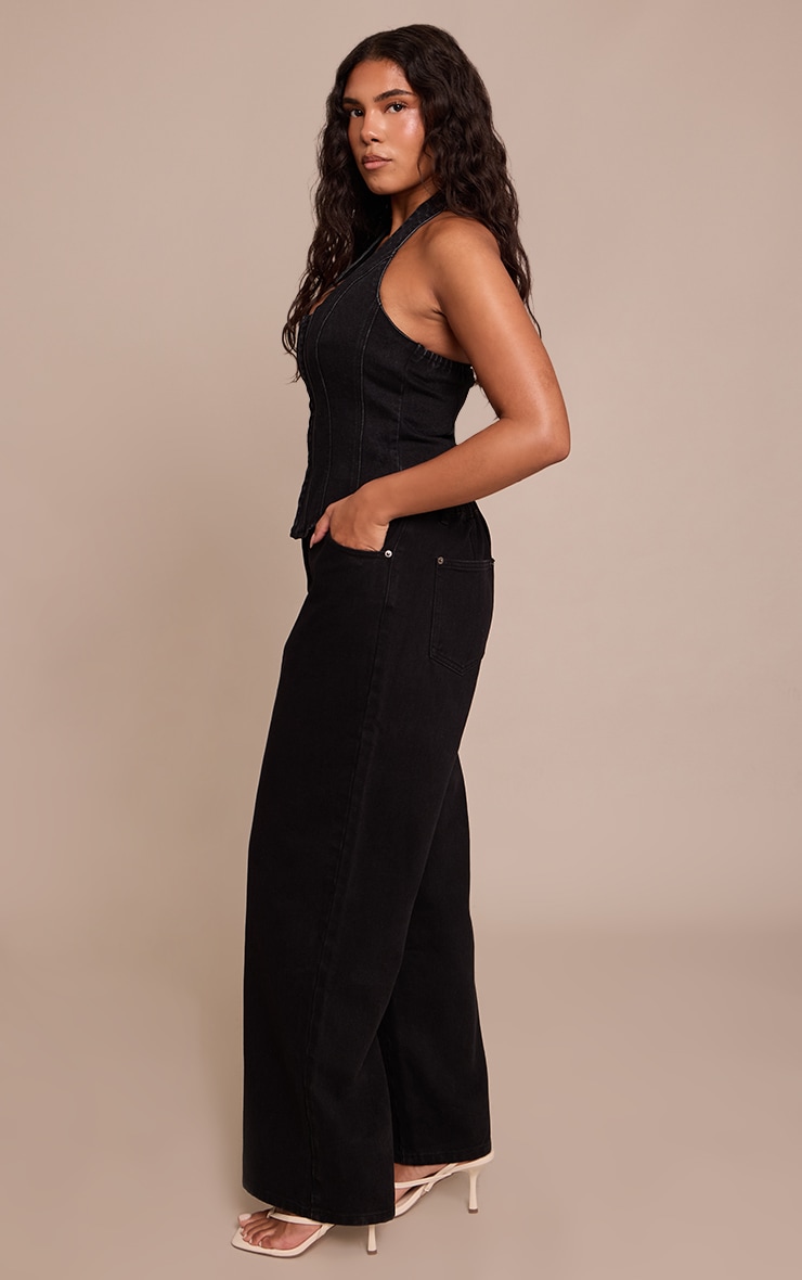 Shape Black Halterneck Denim Corset image 3