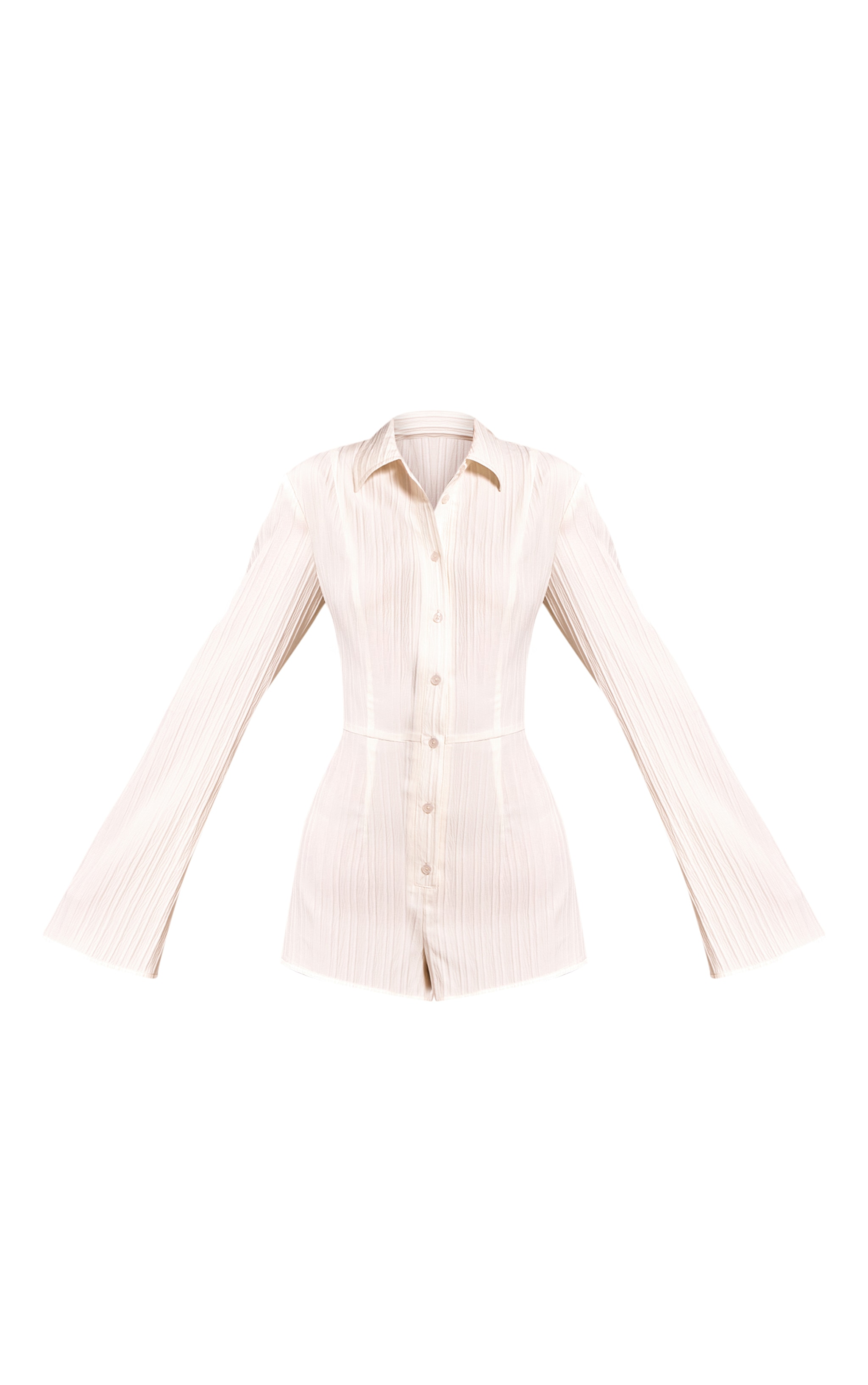 Cream Texture Button Down Romper image 5