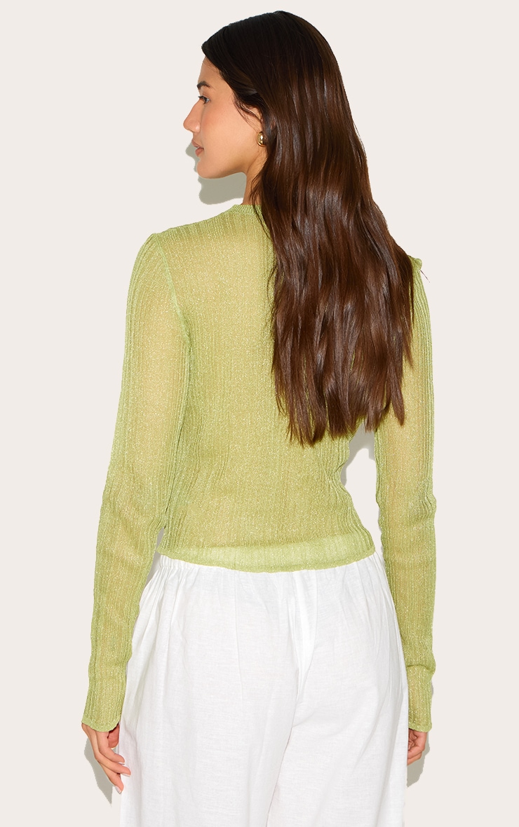Olive Sheer Knit Cardigan image 2
