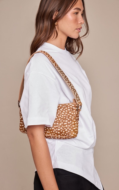 Sac à main en cuir véritable effet cerf