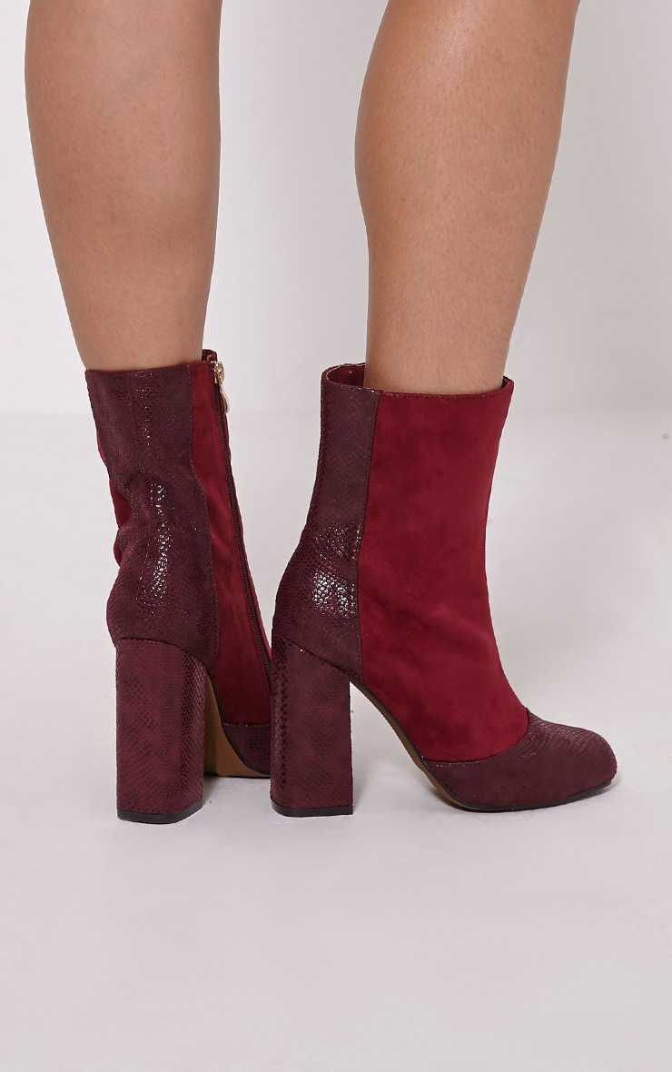 berry suede boots