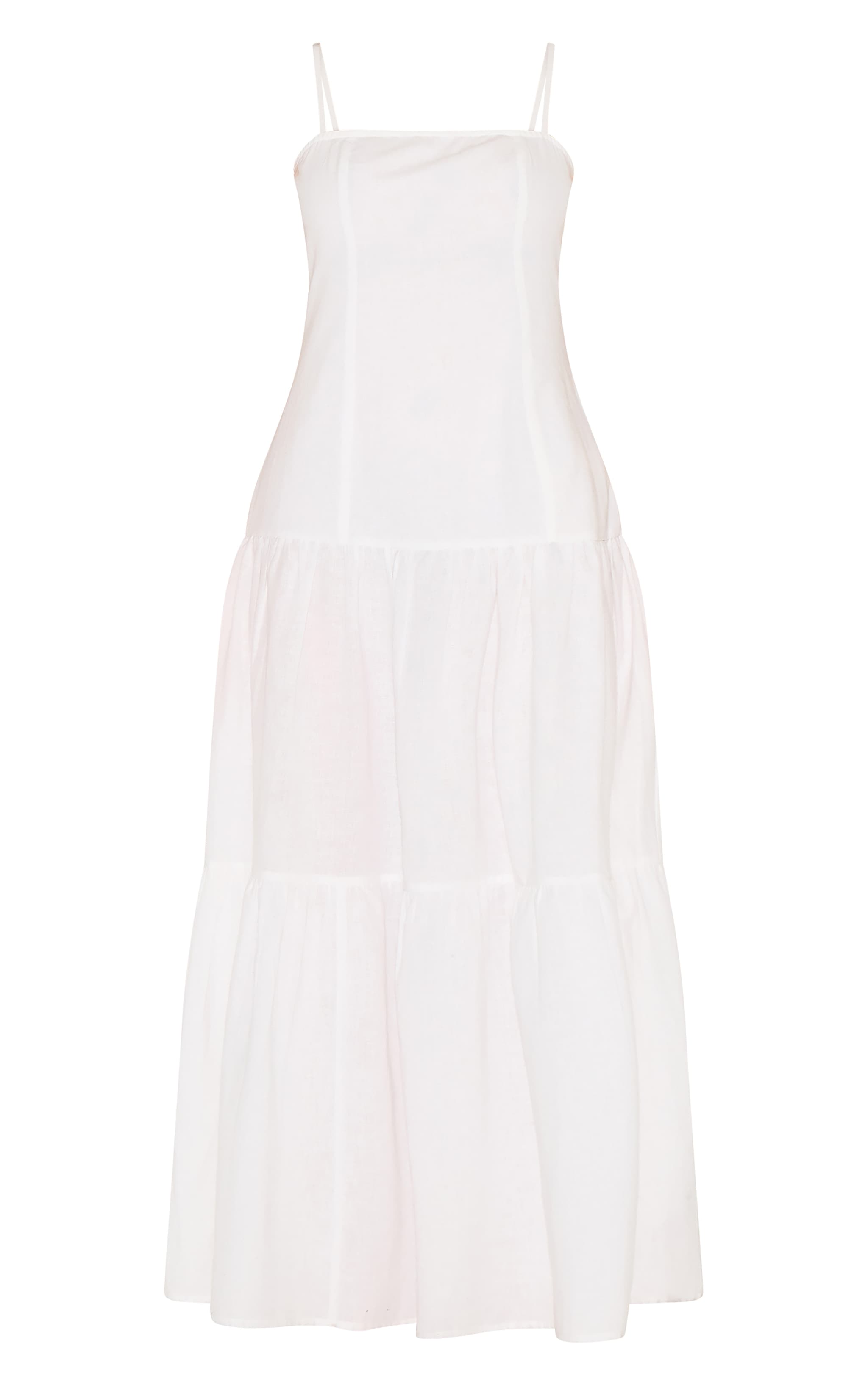 White Corset Dropped Waist Maxi Dress image 5
