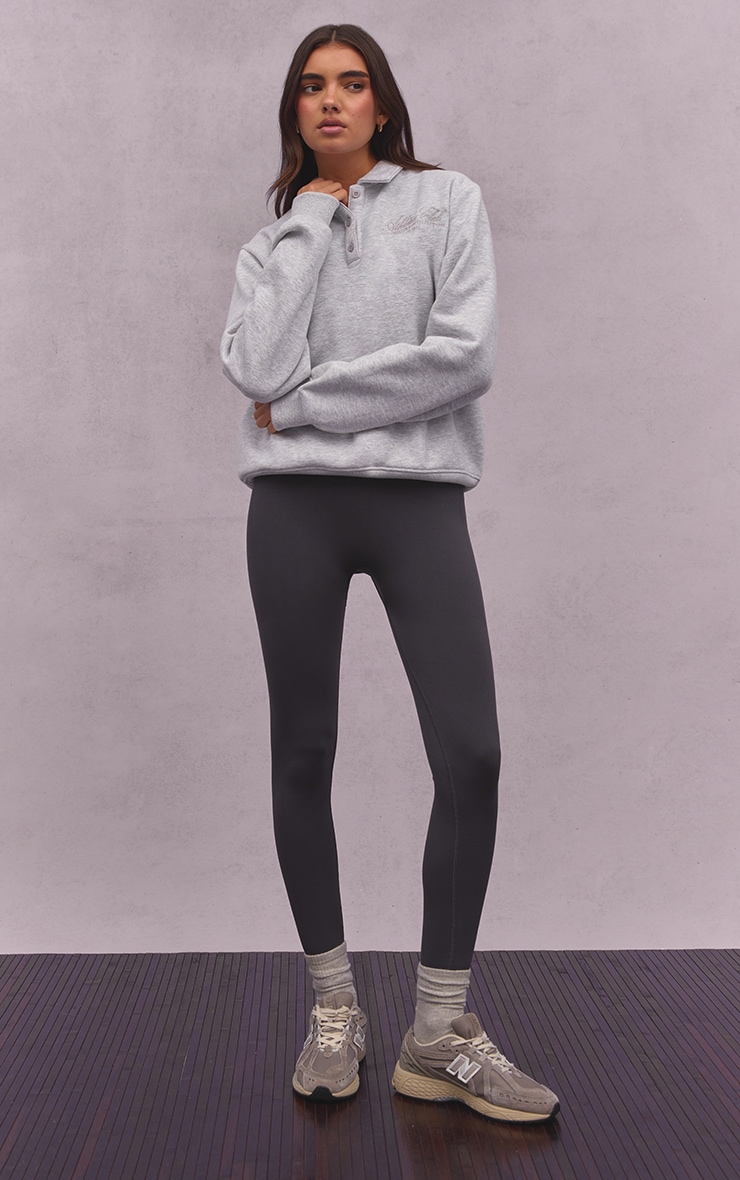 Ash Grey Athletics Club Cotton Fleece Polo Sweatshirt image 3