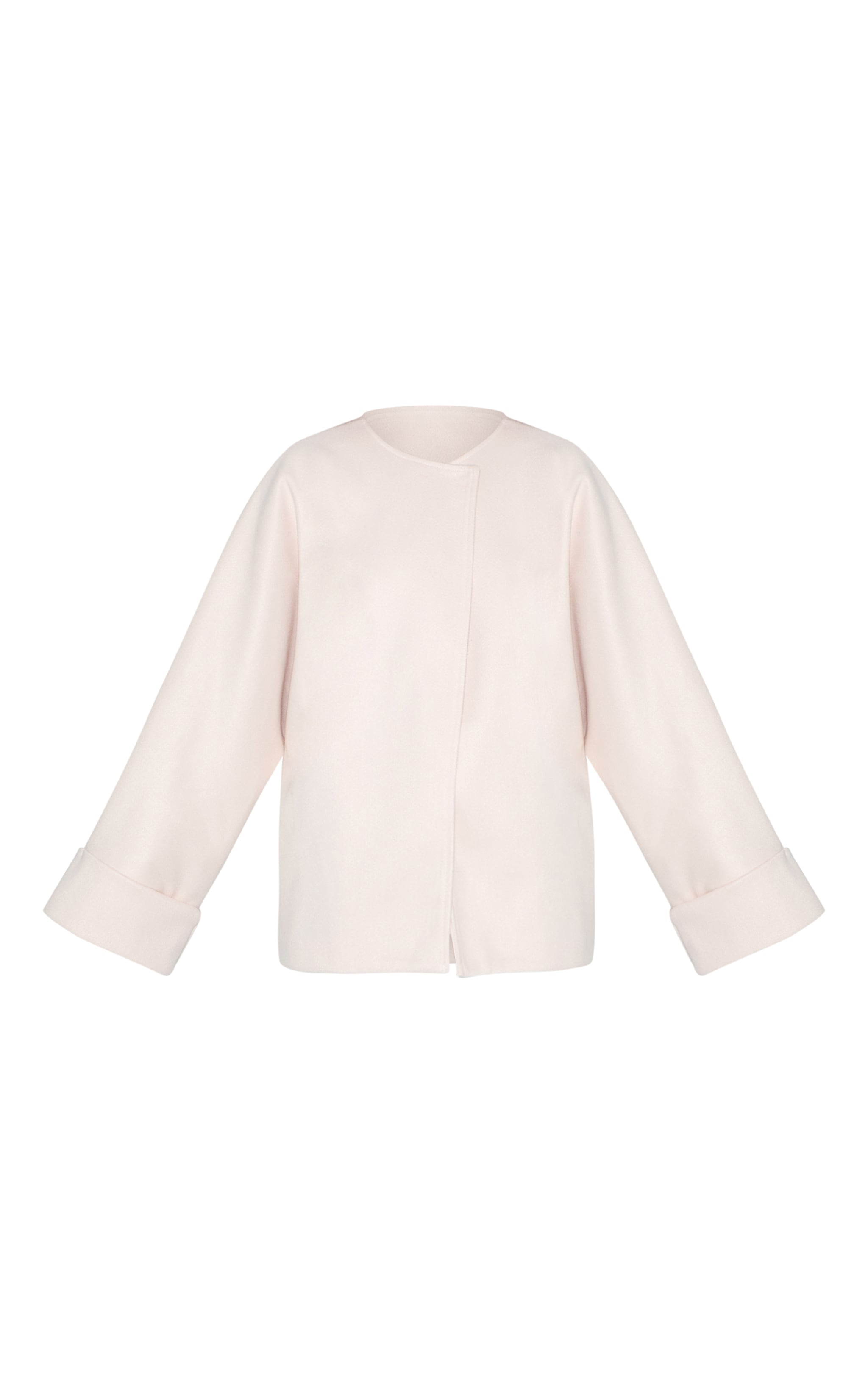 Cream Wool Look Batwing Jacket image 5