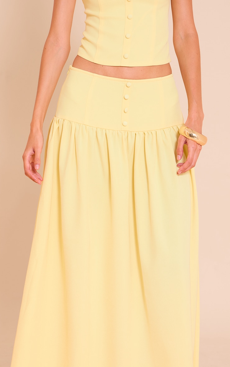 Lemon Woven Pleated Midaxi Skirt image 4