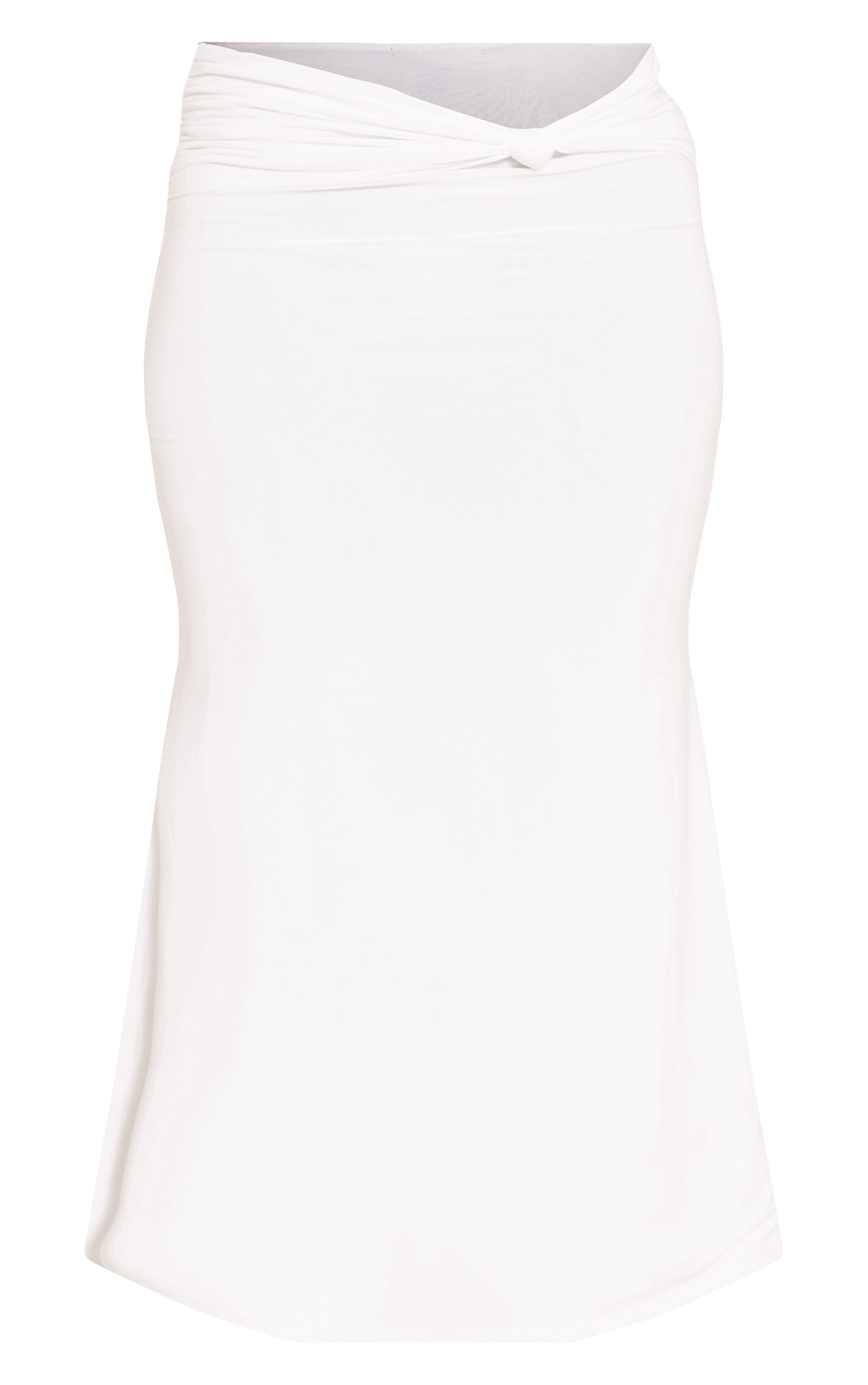 Shape White Slinky Drape Detail Midi Skirt image 5