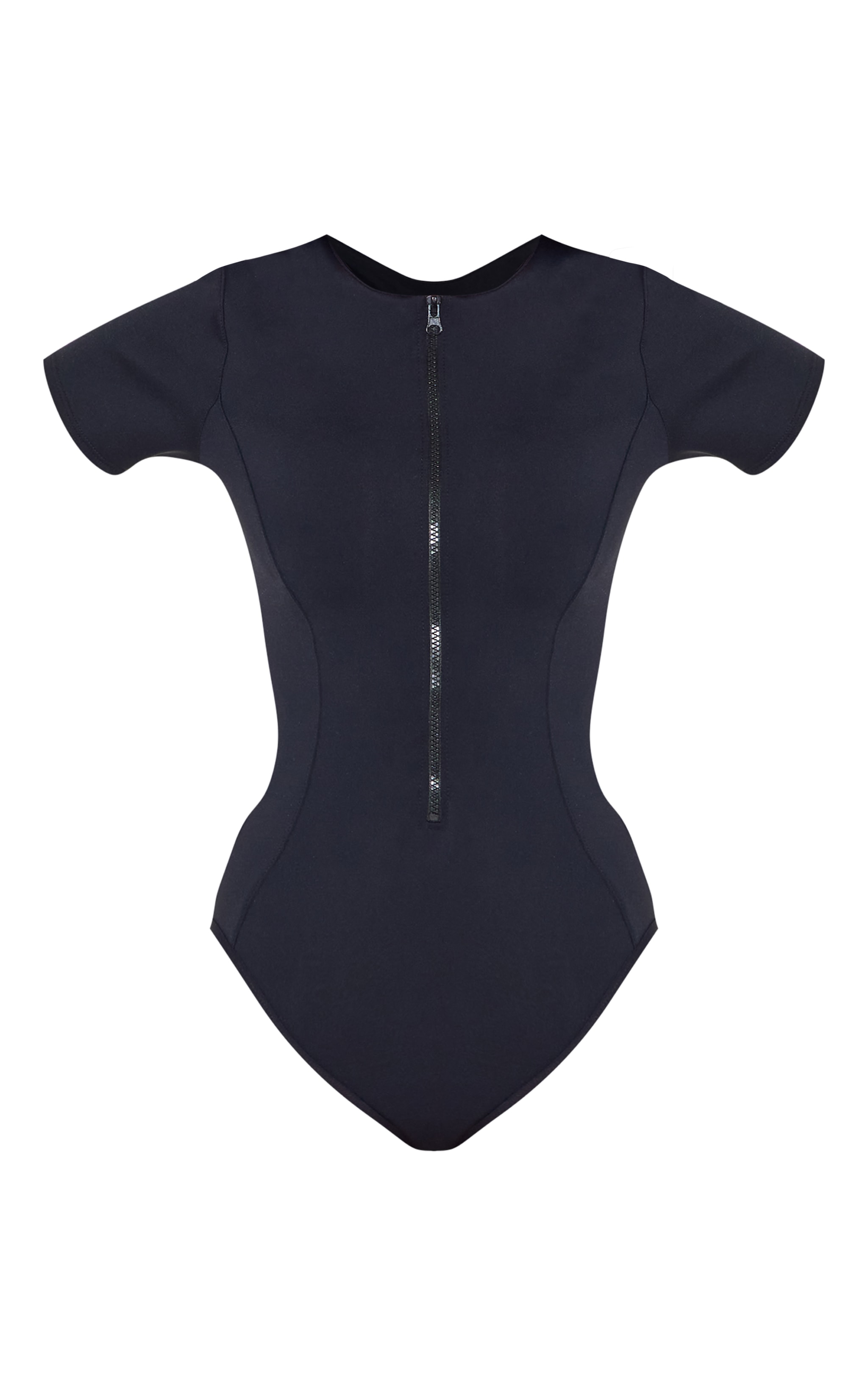 Black Scuba Zip Up Swimsuit image 5