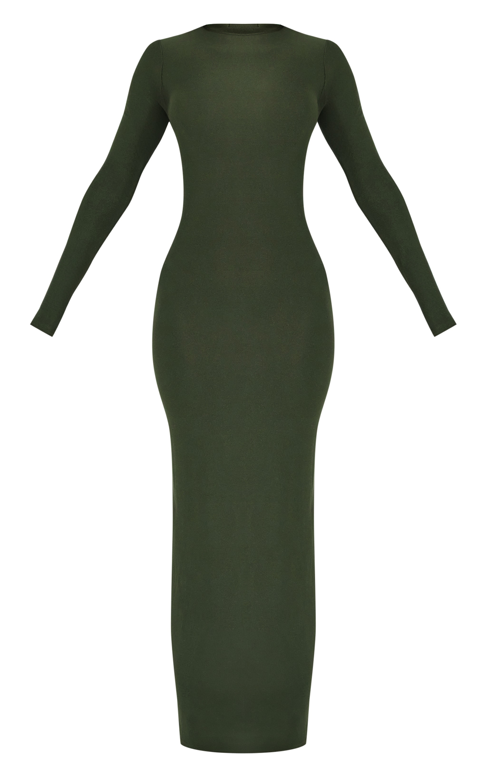 Petite Khaki Soft Touch Long Sleeve Maxi Dress image 5