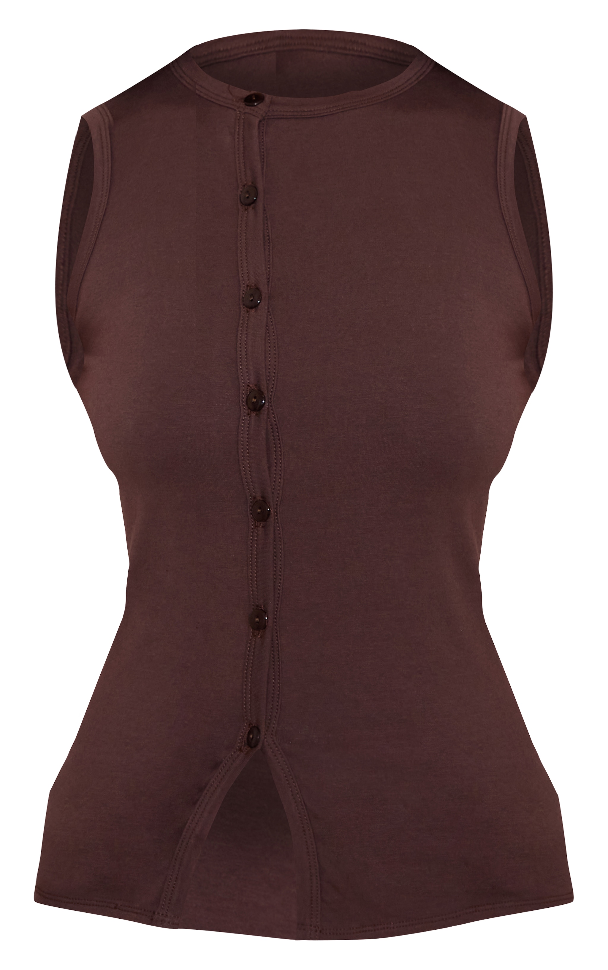 Mushroom Cotton Asymmetric Button Down Top image 5