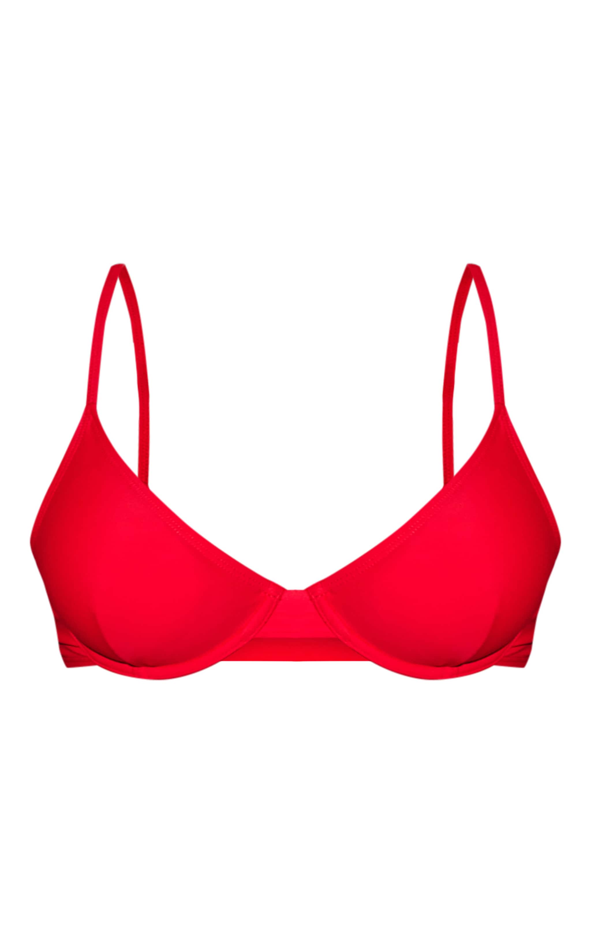 Red Basic Underwire Bikini Top image 5
