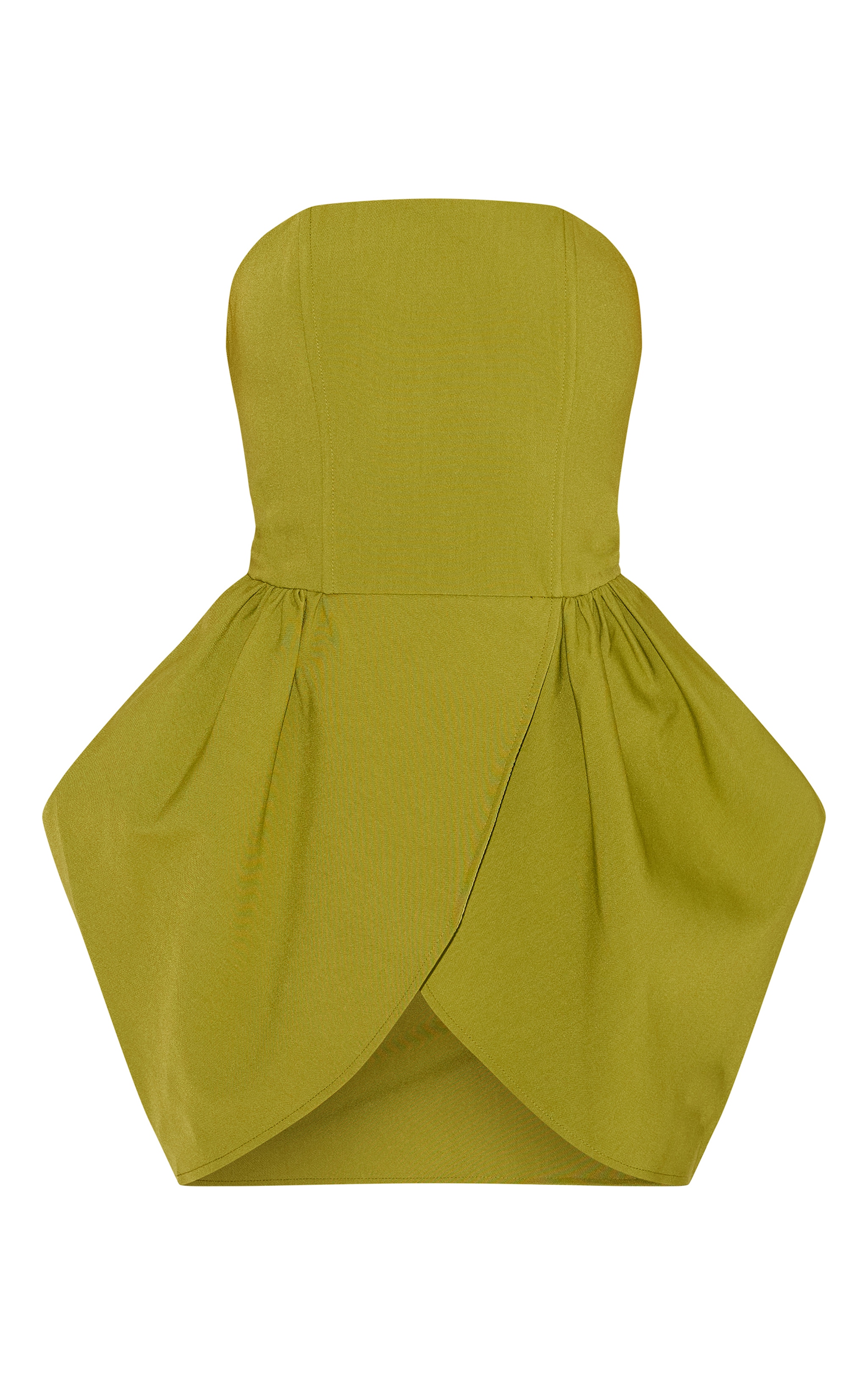 Shape Olive Woven Bandeau Tulip Mini Dress image 5