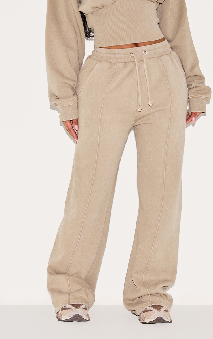 Shape Mocha Sweat Seam Detail Wide Leg Track Pants image 2
