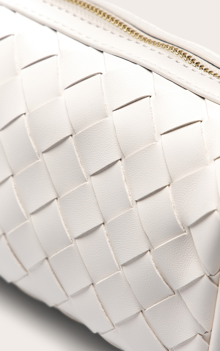 Cream PU Weave Cross Body Bag image 5