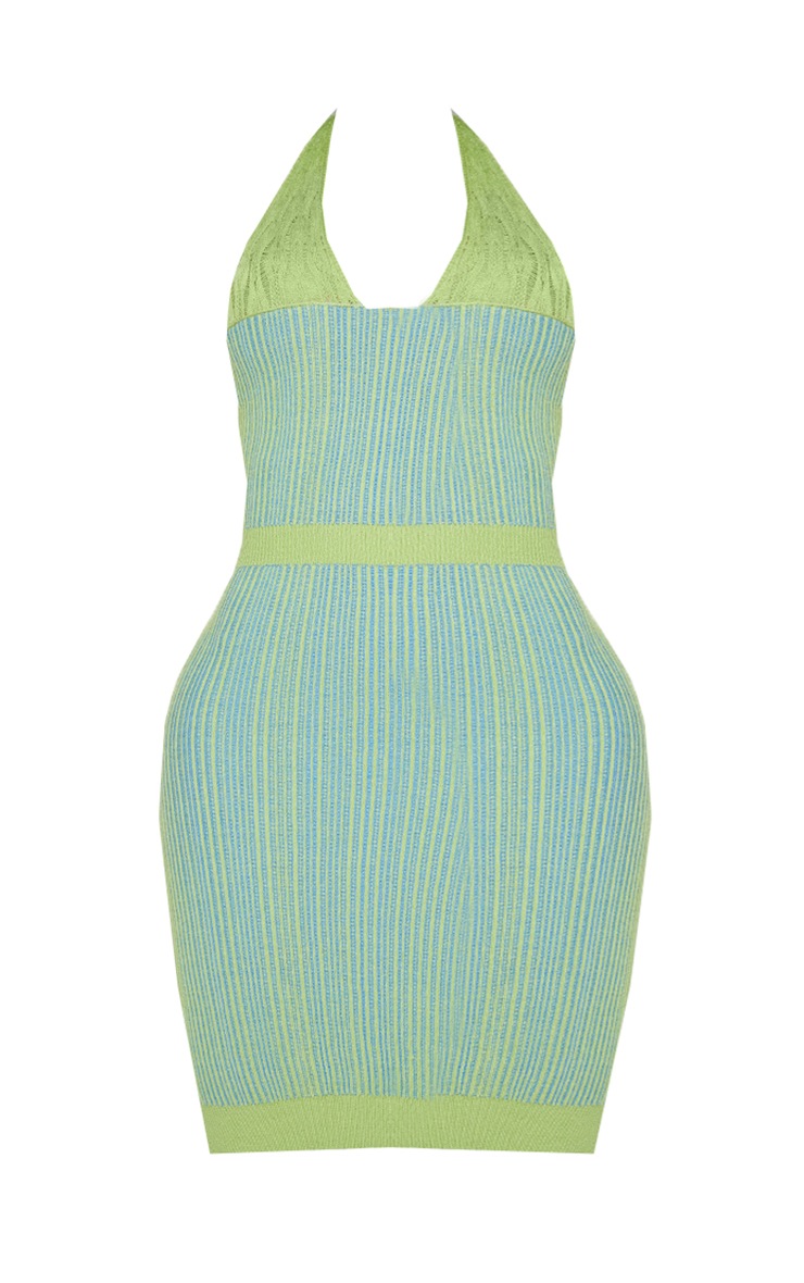 Shape Lime Knit Underbust Halterneck Bodycon Dress | Shape