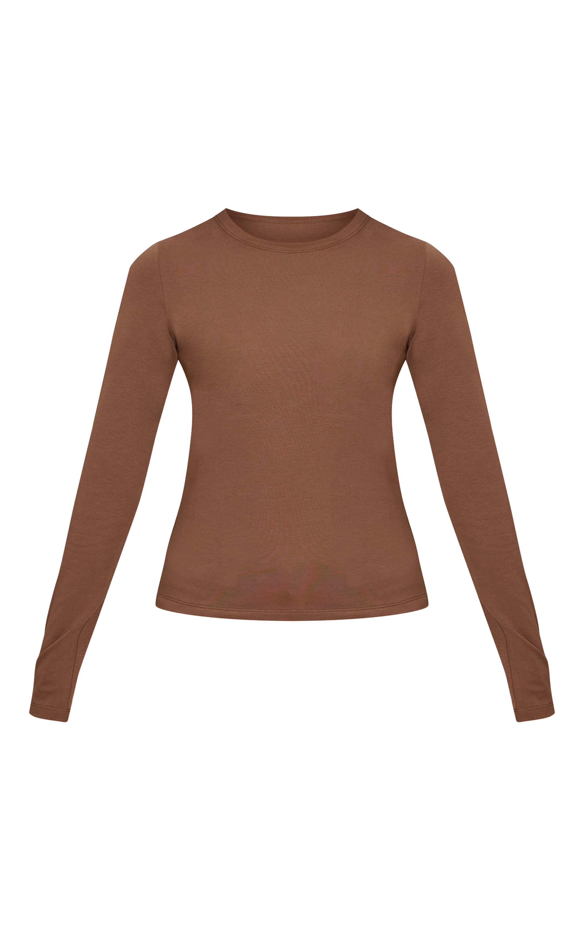 Mushroom Soft Cotton Crew Neck Longline Long Sleeve Top image 5