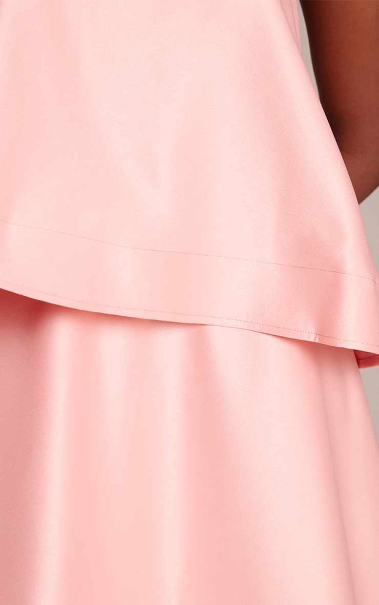 Light Pink Structured Tiered Maxi Dress image 4