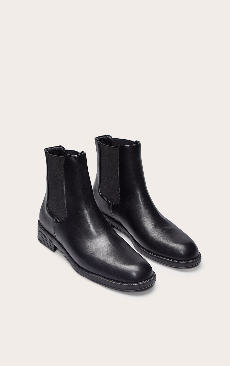 Black Soft PU Cuban Heel Boot image 3