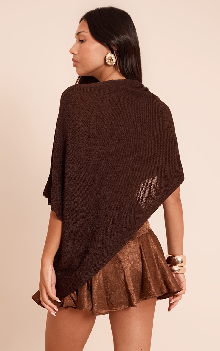 Chocolate Fine Knit Poncho Style Top image 2