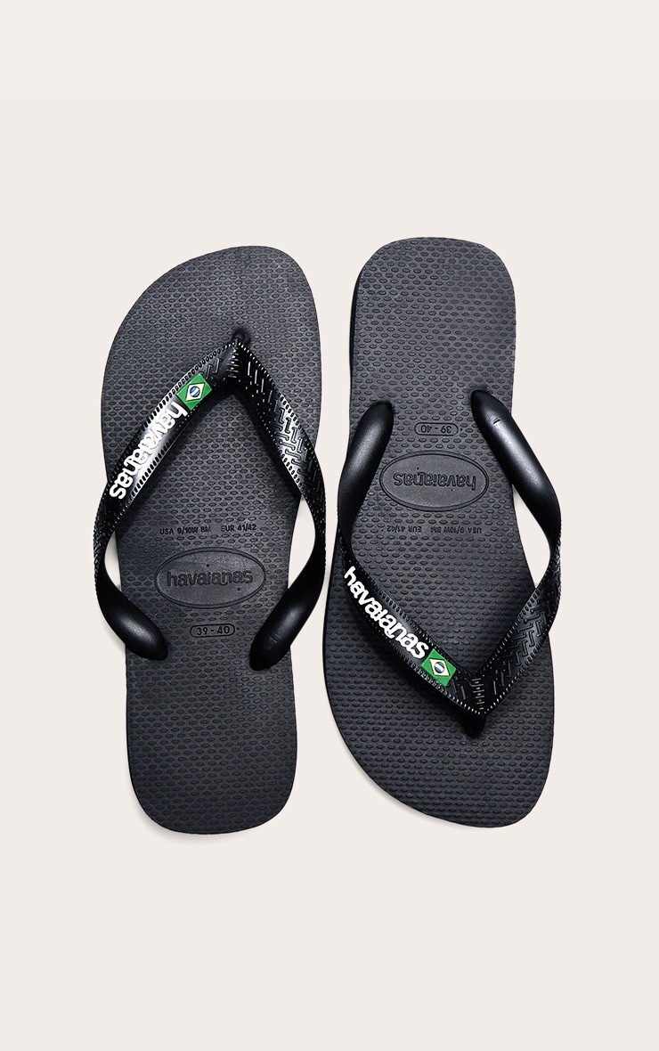 Black Havaianas Brazil Logo Flip Flops image 1