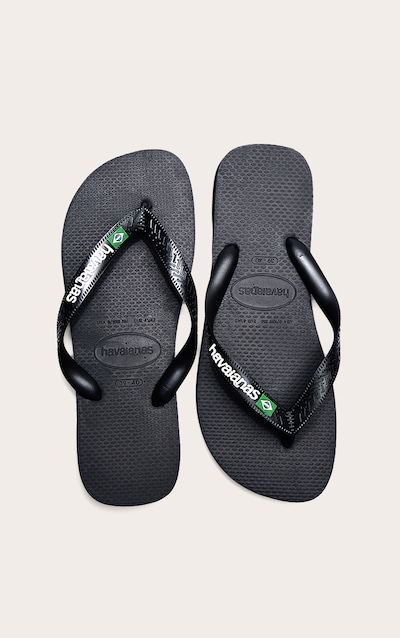 Havaianas Tongs noires à logo Brésil