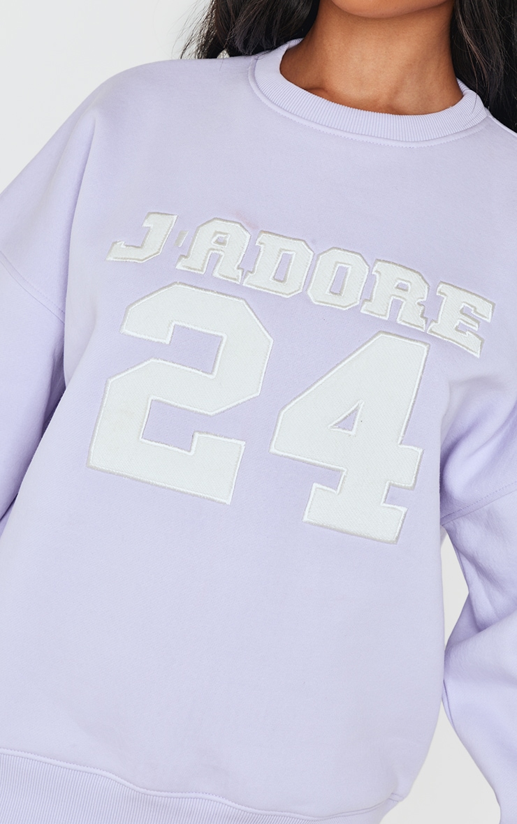 Lilac Oversized Applique Sweatshirt image 4