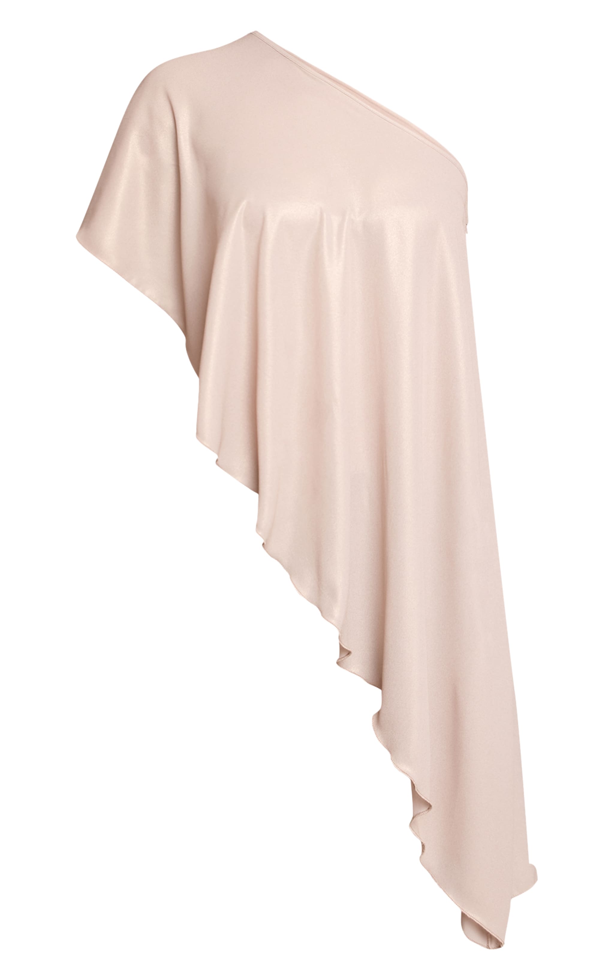 Champagne Sheer Shimmer Detail Floaty Asymmetric Top  image 5