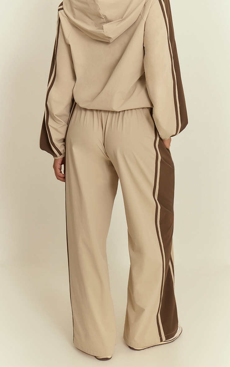 Stone Shell Contrast Stripe Wide Leg Track Pants image 3