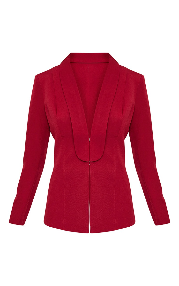 Avani Burgundy Suit Jacket Jumpers PrettyLittleThing AUS