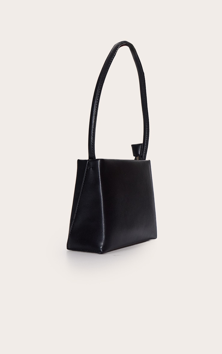 Black Structured Mini Shoulder Bag image 3