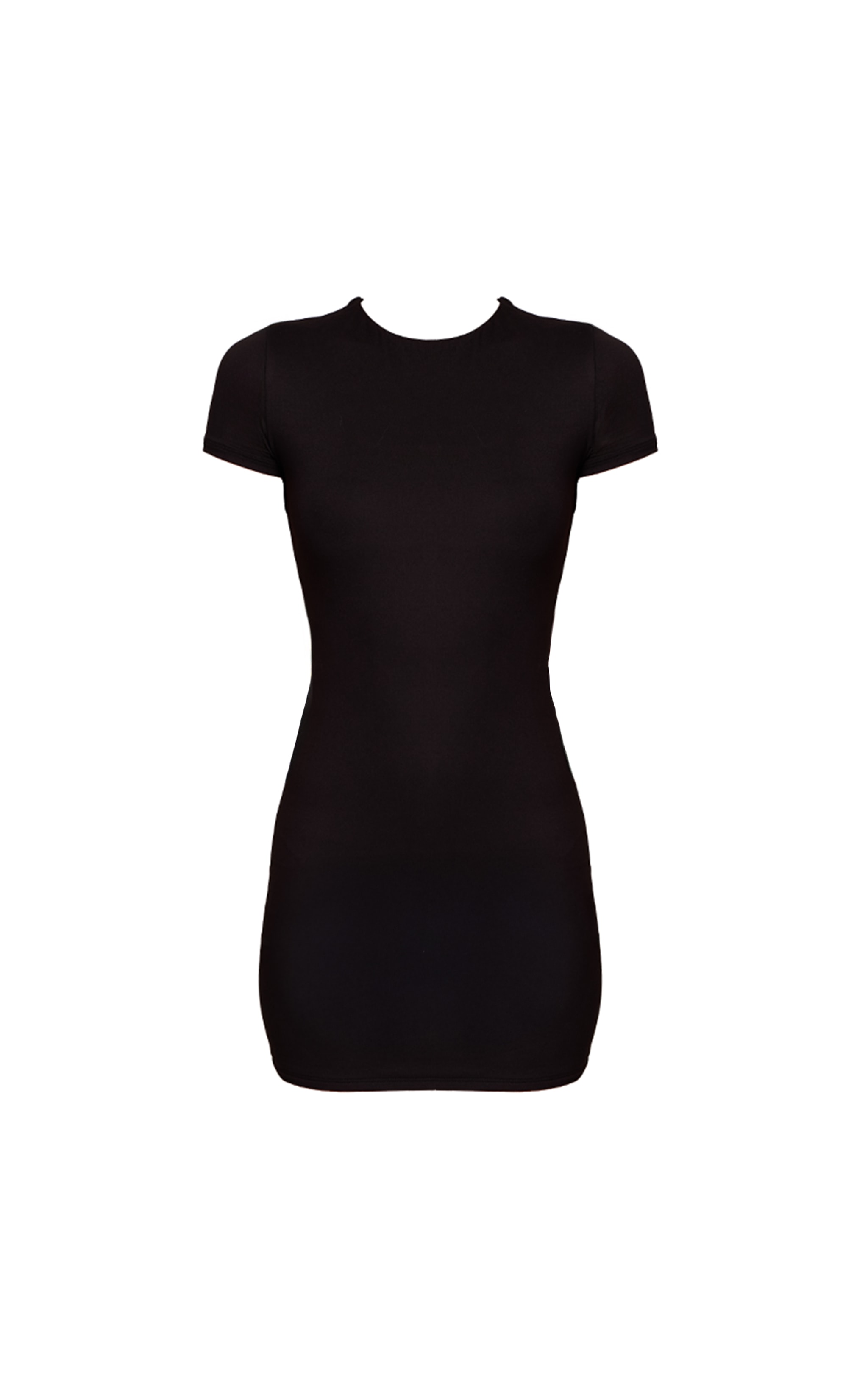 Robe moulante en jersey doux noir à mancherons image 5