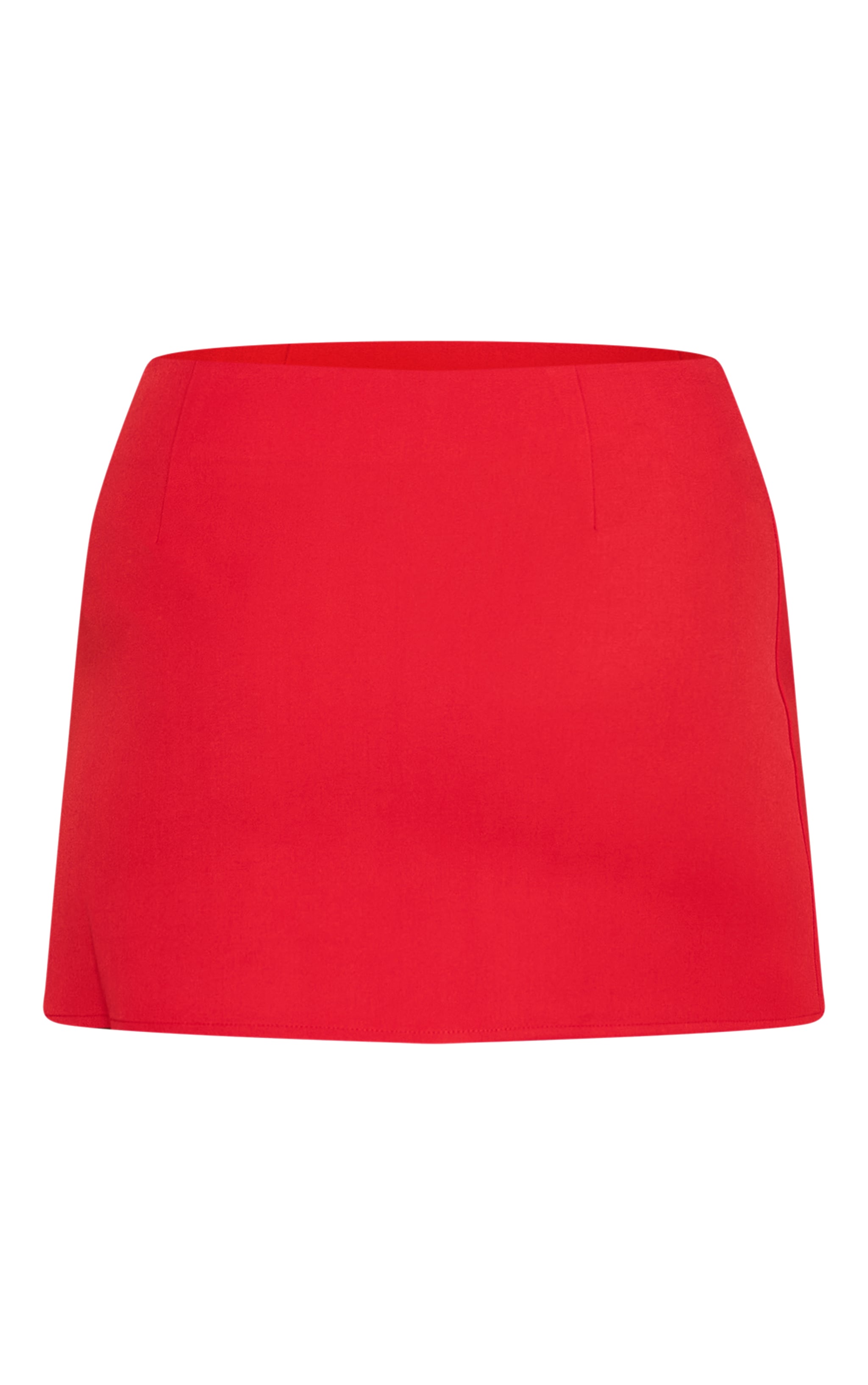 Tomato Red Woven Tailored Mid Rise Mini Skirt image 6