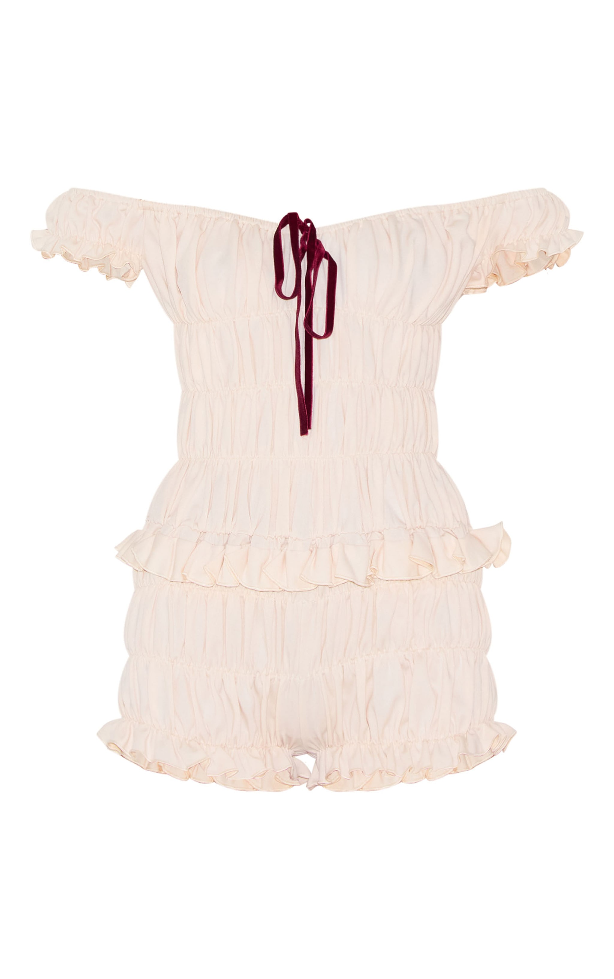 Stone Extreme Ruched Bardot Romper image 5