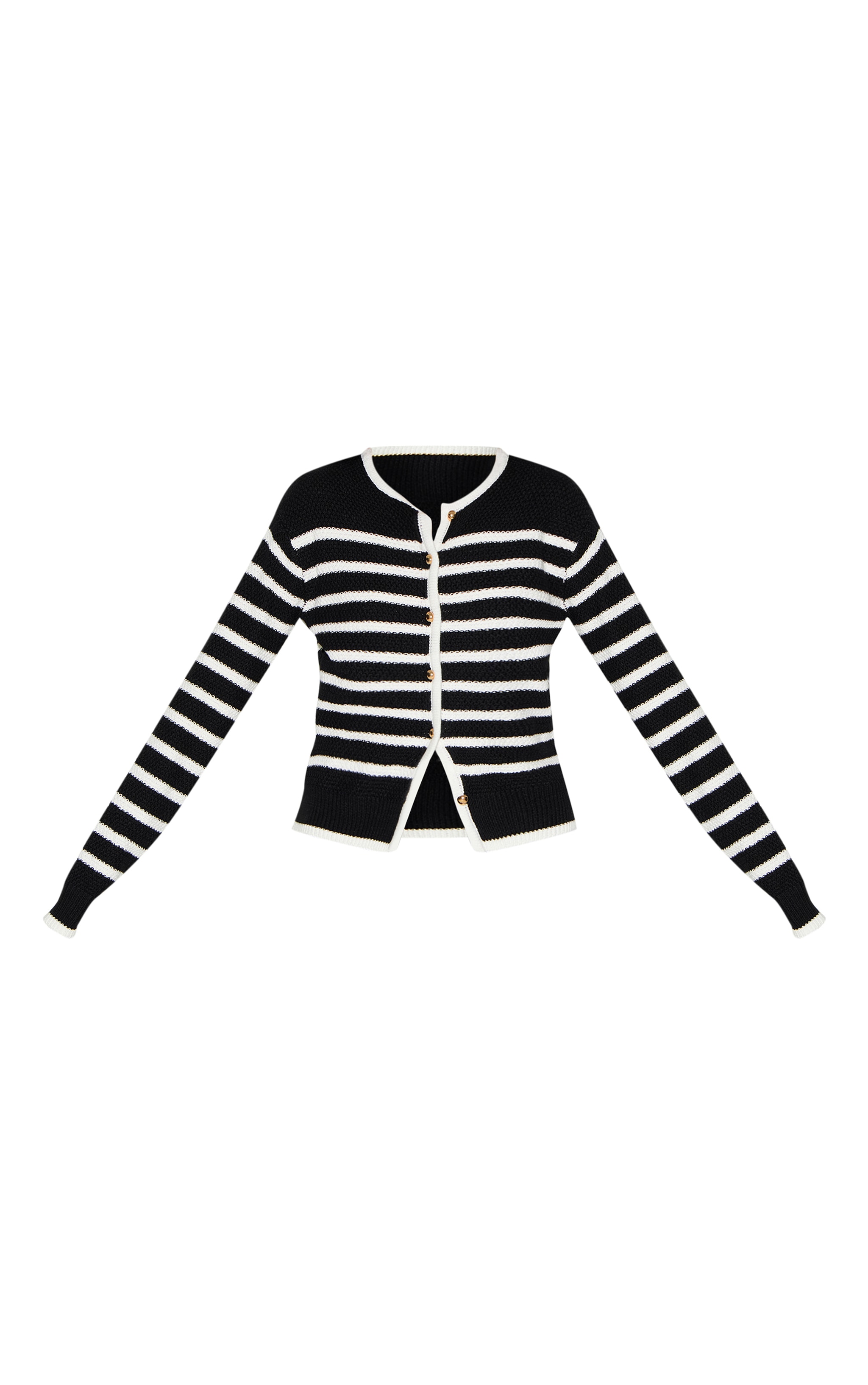 Black Stripe Knitted Cardigan image 5